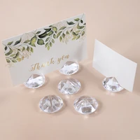5pcs crystal diamond card holder table number stand paper clamp creative photo clip for wedding party home tabletop decorations