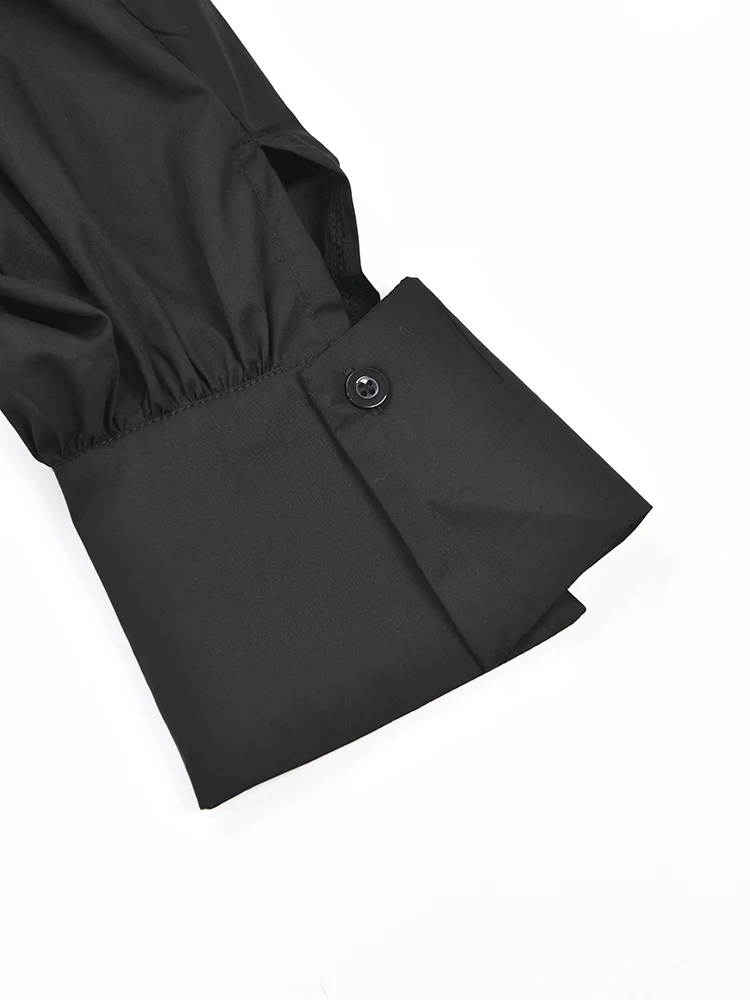 Женская Асимметричная блузка ZMEENNA черная Свободная рубашка большого размера с