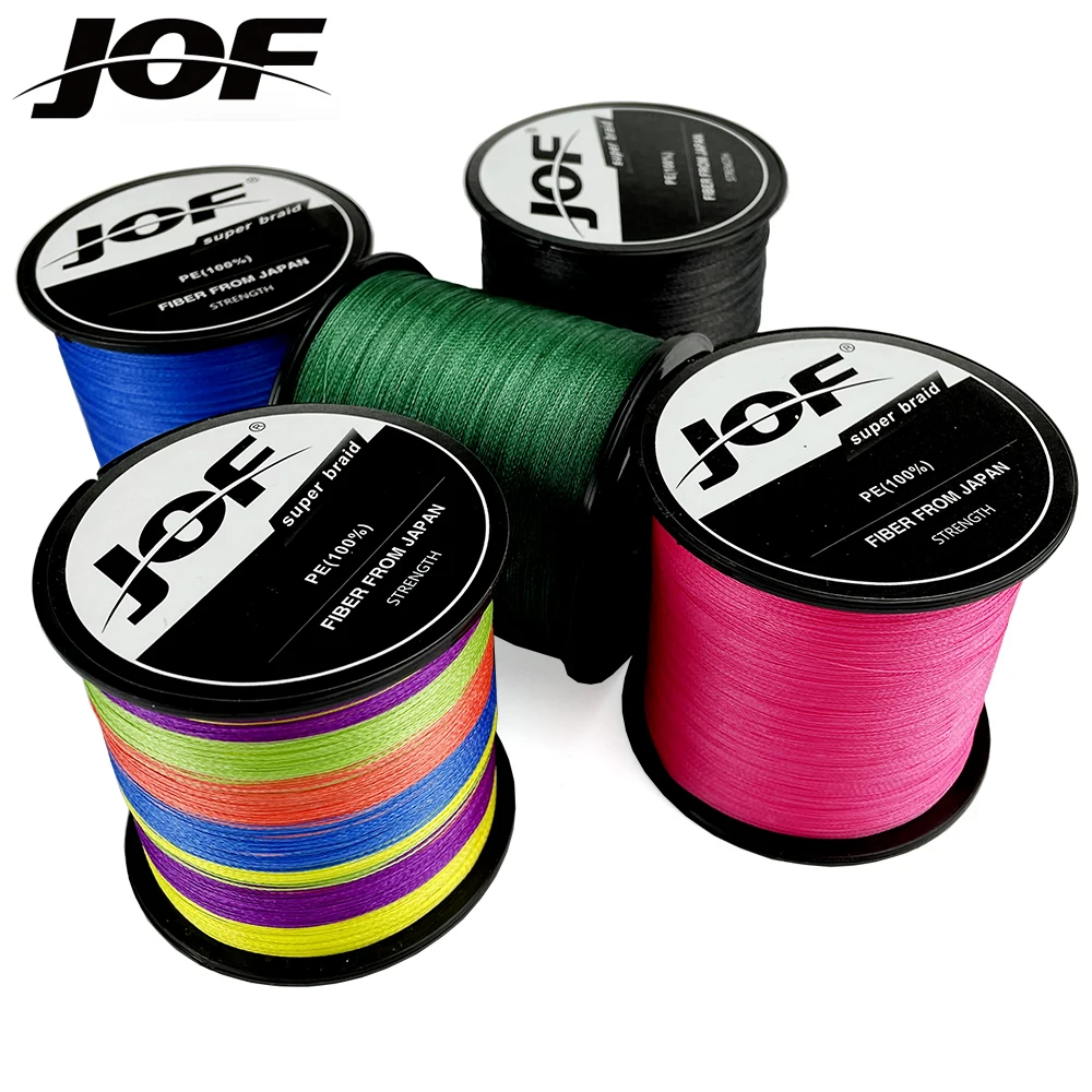 

JOF четырехжильная плетеная линия 1000 м 500 м уличные морские шестерные линии для серфинга 0,11-0,70 мм мультинити 10-80 фунтов подходящий Карп бас