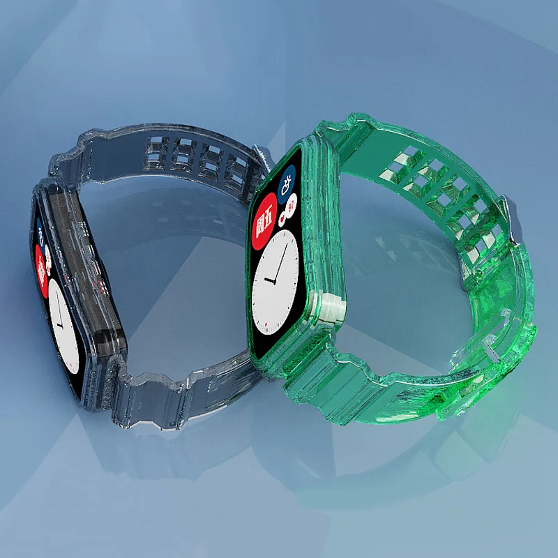 

Мягкий чехол + Встроенный прозрачный ремешок для Huawei Watch Fit 2 Новый ремешок пластиковый спортивный прозрачный ремешок браслет correa Huawei ремешо...