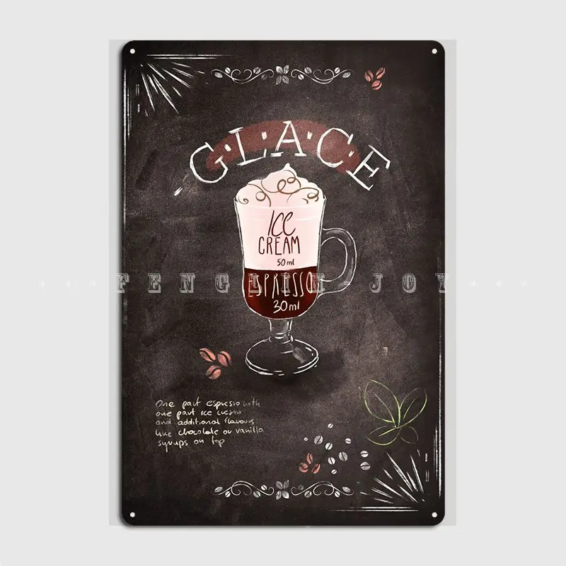 

Glace Poster Metal Plaque Pub Cave Pub Vintage Mural Painting Tin Sign Posters