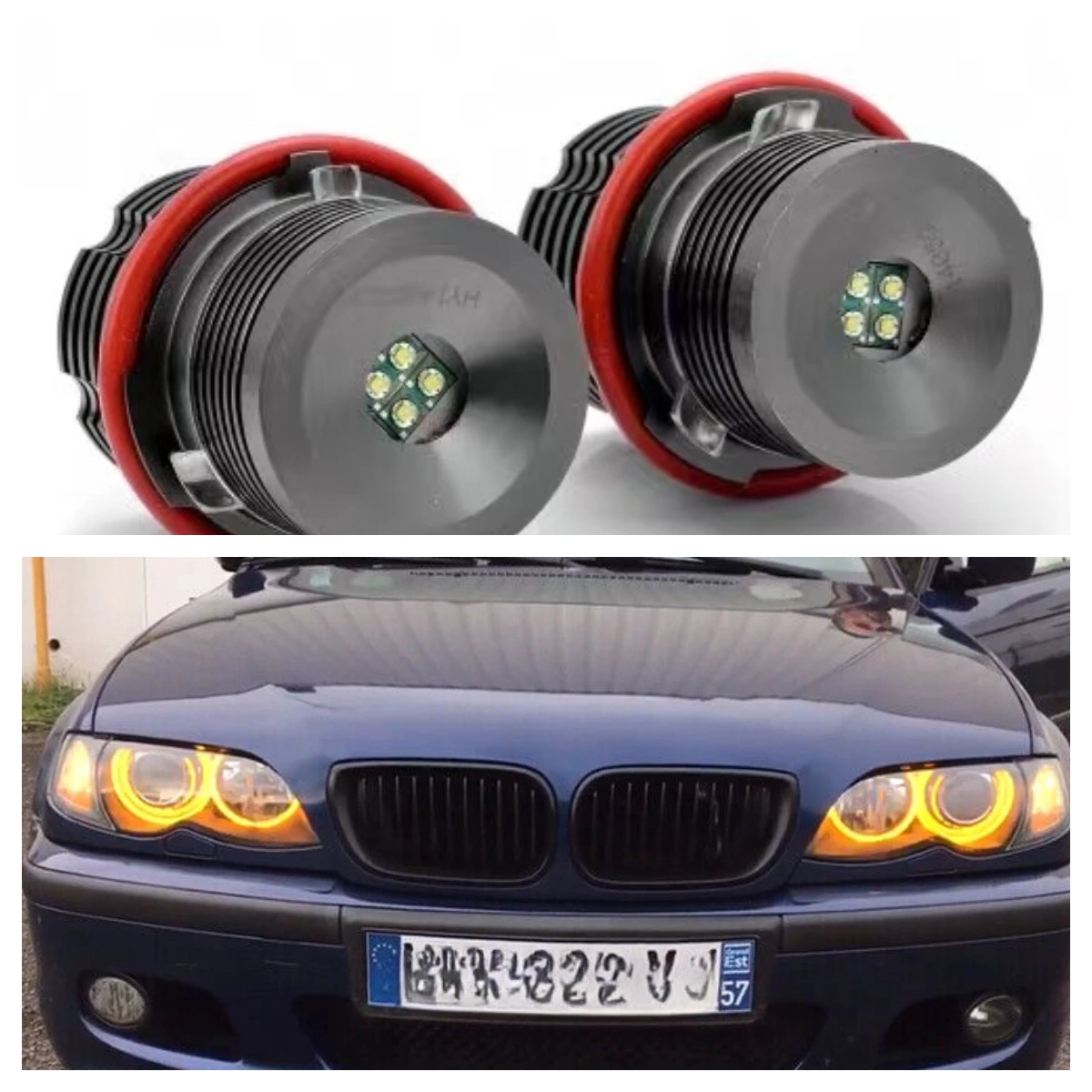 

НОВАЯ 6000K 40W CREE светодиодная лампа Angel Eye Halo Ring Marker для BMW E39 E53 E60 E61 E63 E65 E66 E83 E87 X5 2x