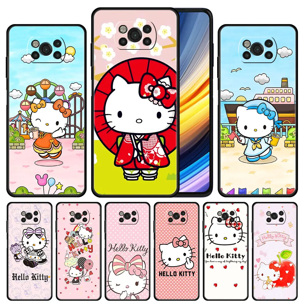 

Case Cover for Xiaomi Poco X3 X4 M3 F1 F2 F3 M3 M4 NFC Redmi K40 K40s K50 11T 12 12X Pro Capinha Official Hello Kitty Pattern