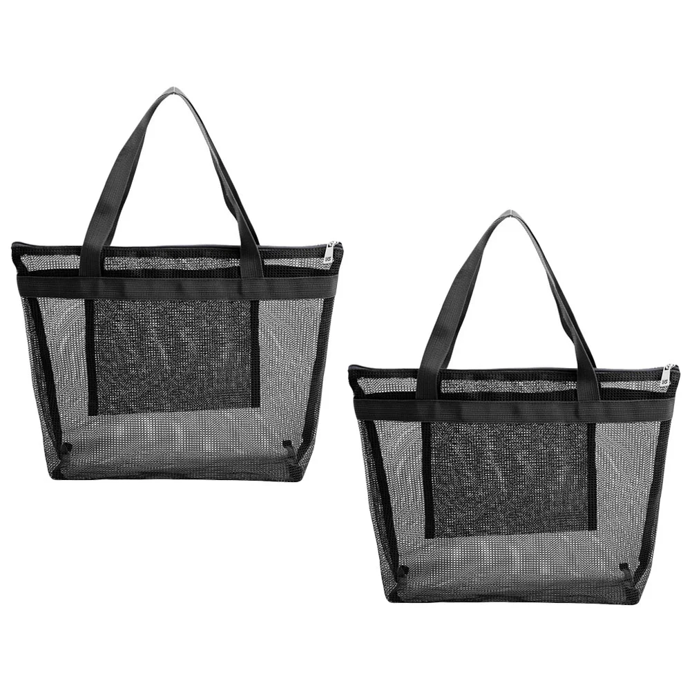 

2pcs Mesh Beach Large Tote Bag Women Travel Shopping Bag Outdoor Tote Bag