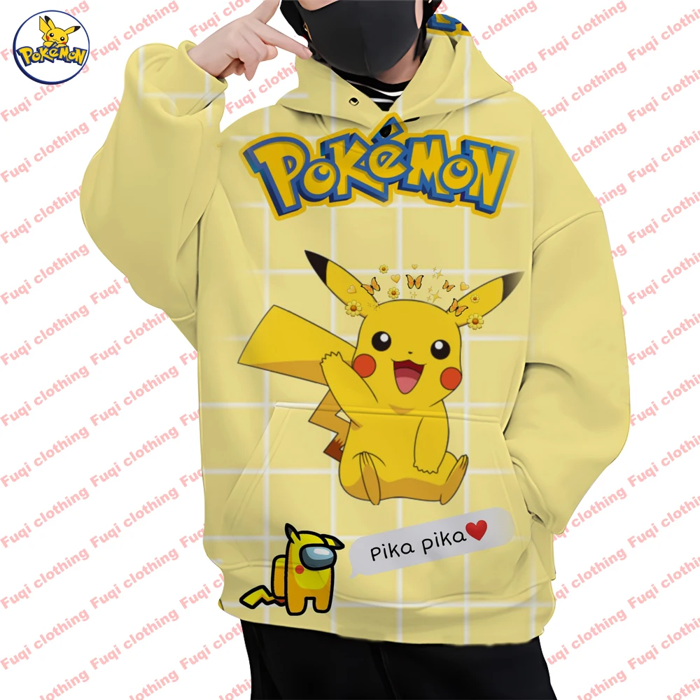 

Anime men's clothing Pikachu Cosplay sweatshirt 3D printing unisex hooded street pullover Harajuku men's loose hoodie