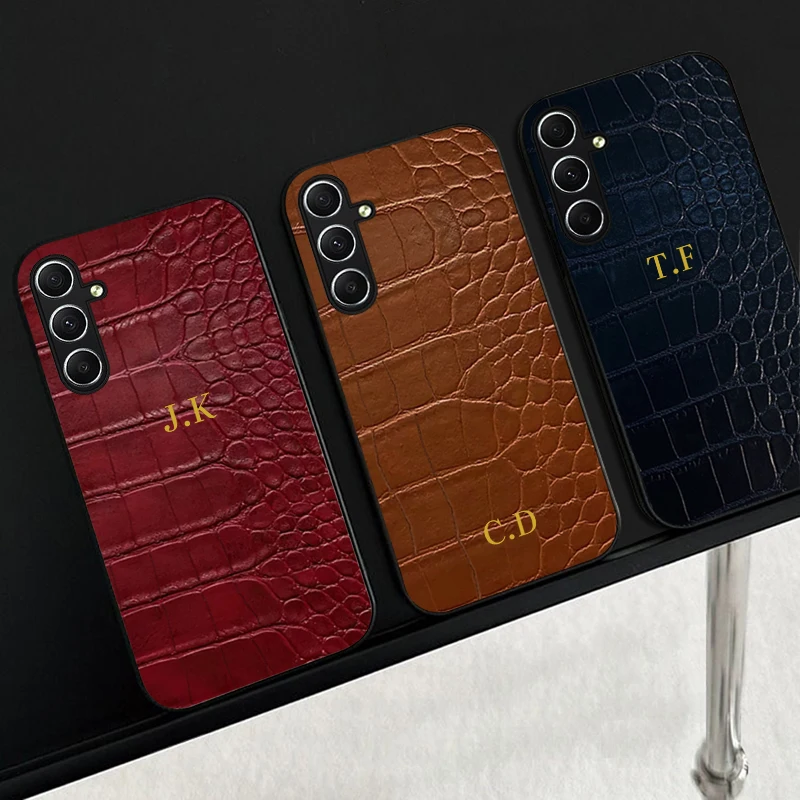 вленный чехол из крокодиловой кожи с персонализированным именем для Samsung Galaxy A05