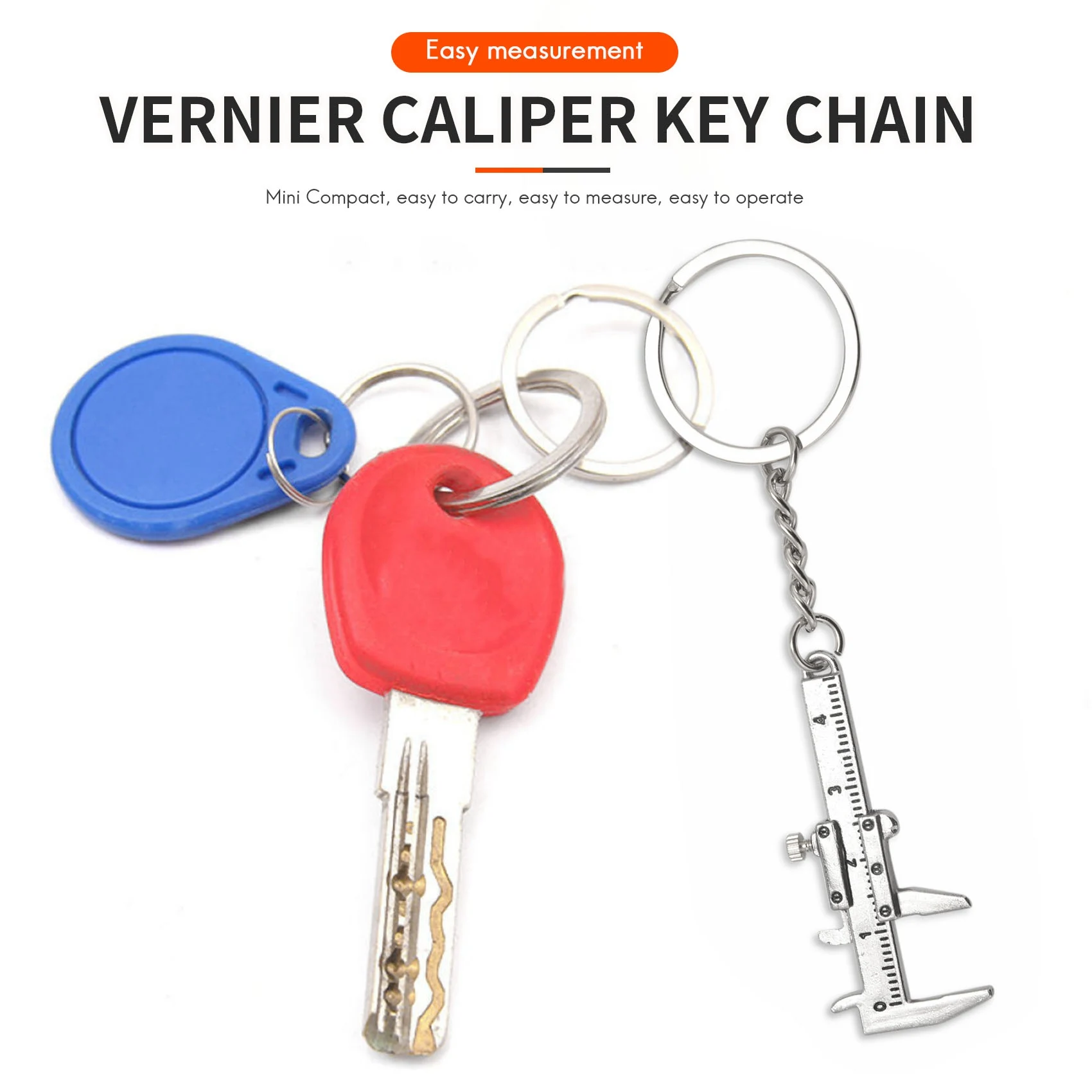 Полезный мини-штангенциркуль с нониусом подвесной слайдер брелок для ключей 10 см