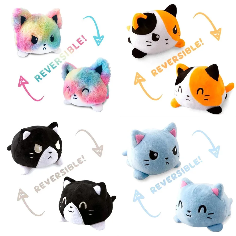 

Fashion Double-Sided Turning Cat Plush Toy/Children's Lint-Free Comforter Toys Home Decoration Holiday Toy Wholesale Short Plush