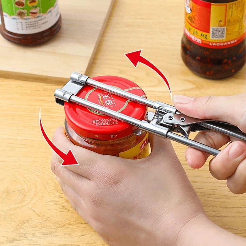 

Stainless Steel Can Opener Portable Adjustable Kitchen Tools Manual Jar Bottle Opener Multifunction Accessories Home Gadgets