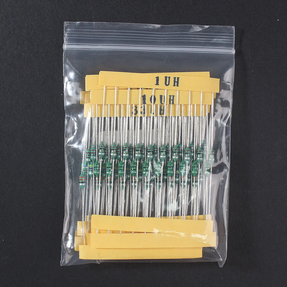 

12 Values Color Ring Inductor Assortment - 0307 1/4W Inductors 1UH~1MH DIP Inductance Assorted Set Kit 10UH 22UH 33UH 47UH 100UH