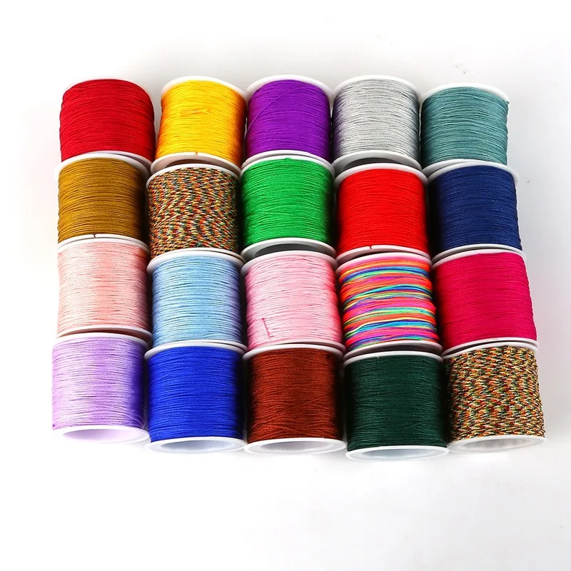 

50M/lot 0.8 Mm Nylon Cord Chinese Knot Macrame Cord Bracelet Braided String DIY Craft Tassels Beading String Weaving Thread