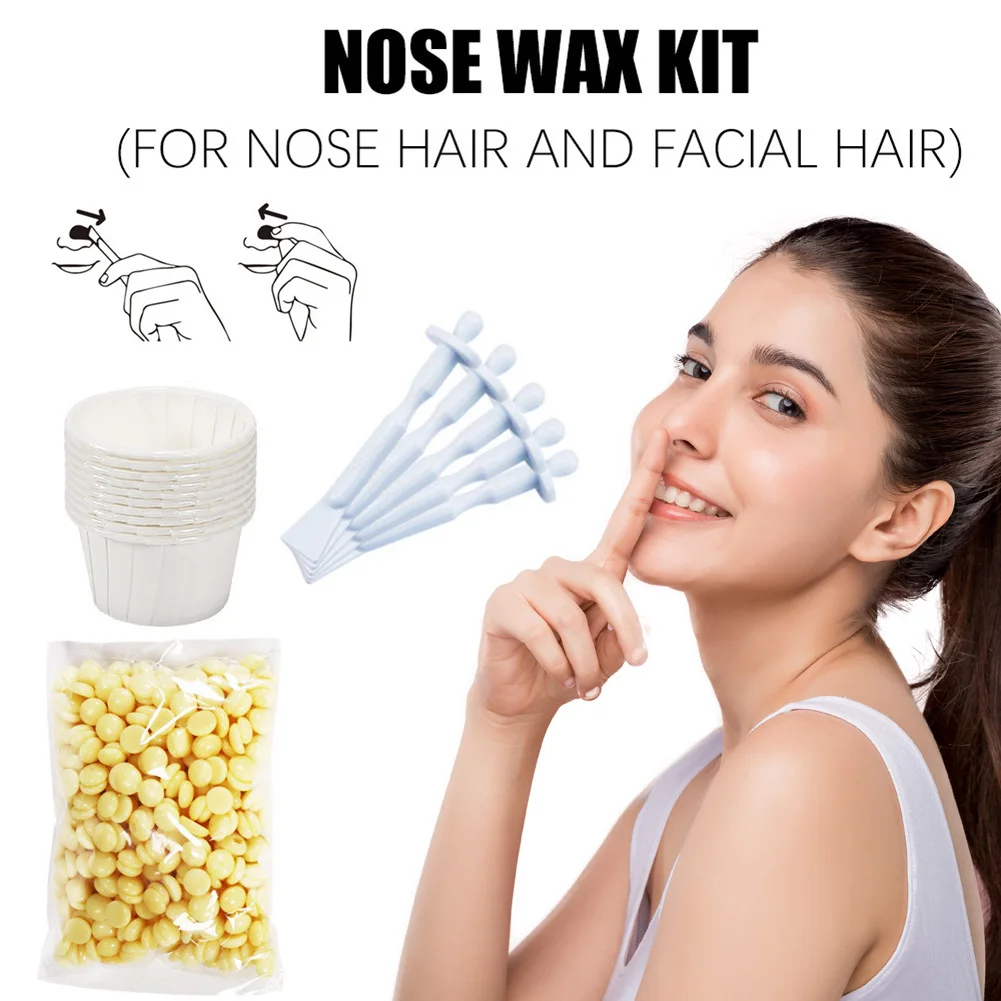 

Набор воска для удаления волос в носу, безболезненный триммер для волос в носу, брикет унисекс