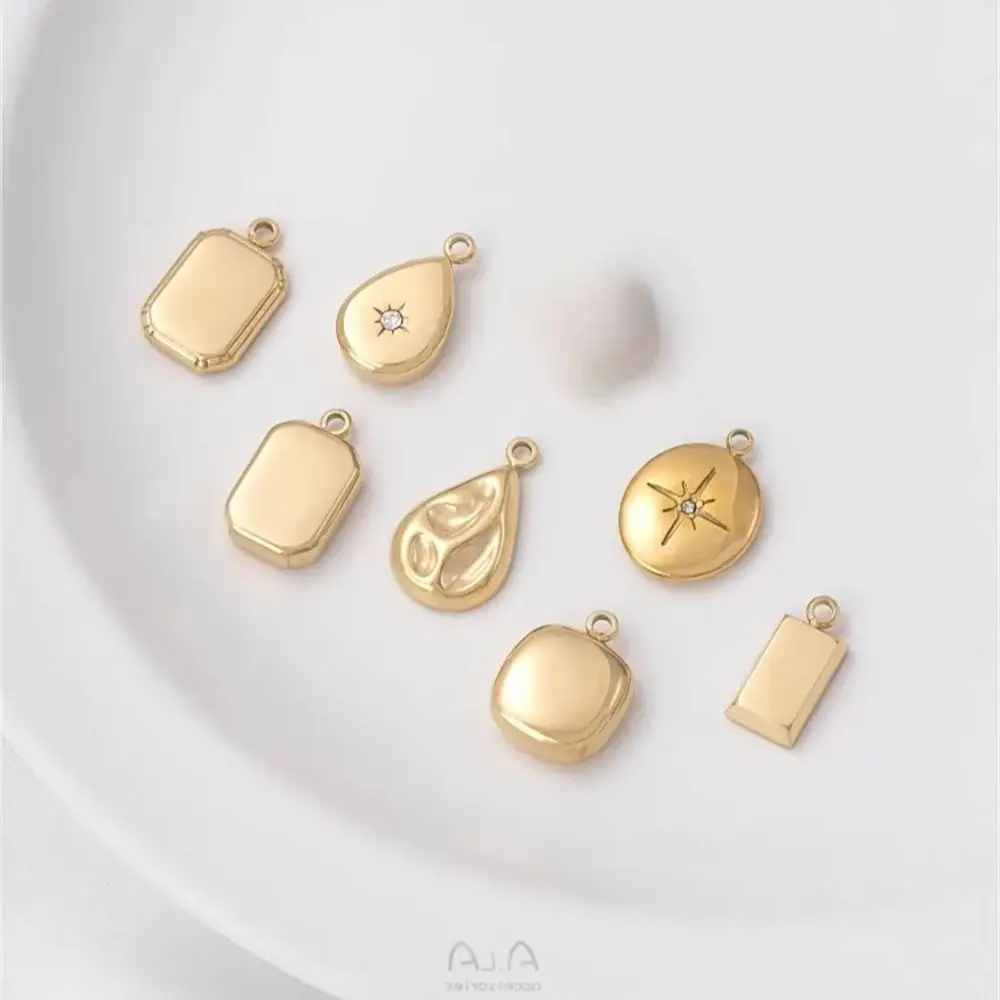 Титановая сталь вакуумное покрытие 14-каратное золото лицо геометрический