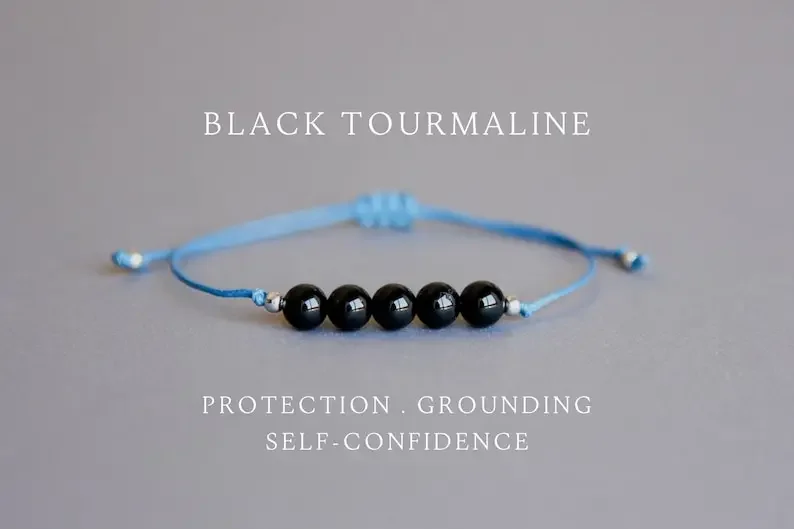 Мужские драгоценные камни с черным турмалином ювелирные изделия ручной работы