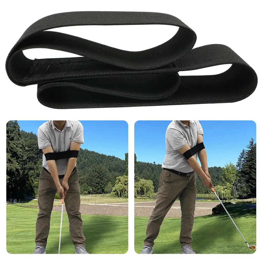 

1Pc Professional Elastic Golf Swing Trainer Arm Band Belt Gesture Alignment Training Aid For Practicing Guide Supplies X5I9