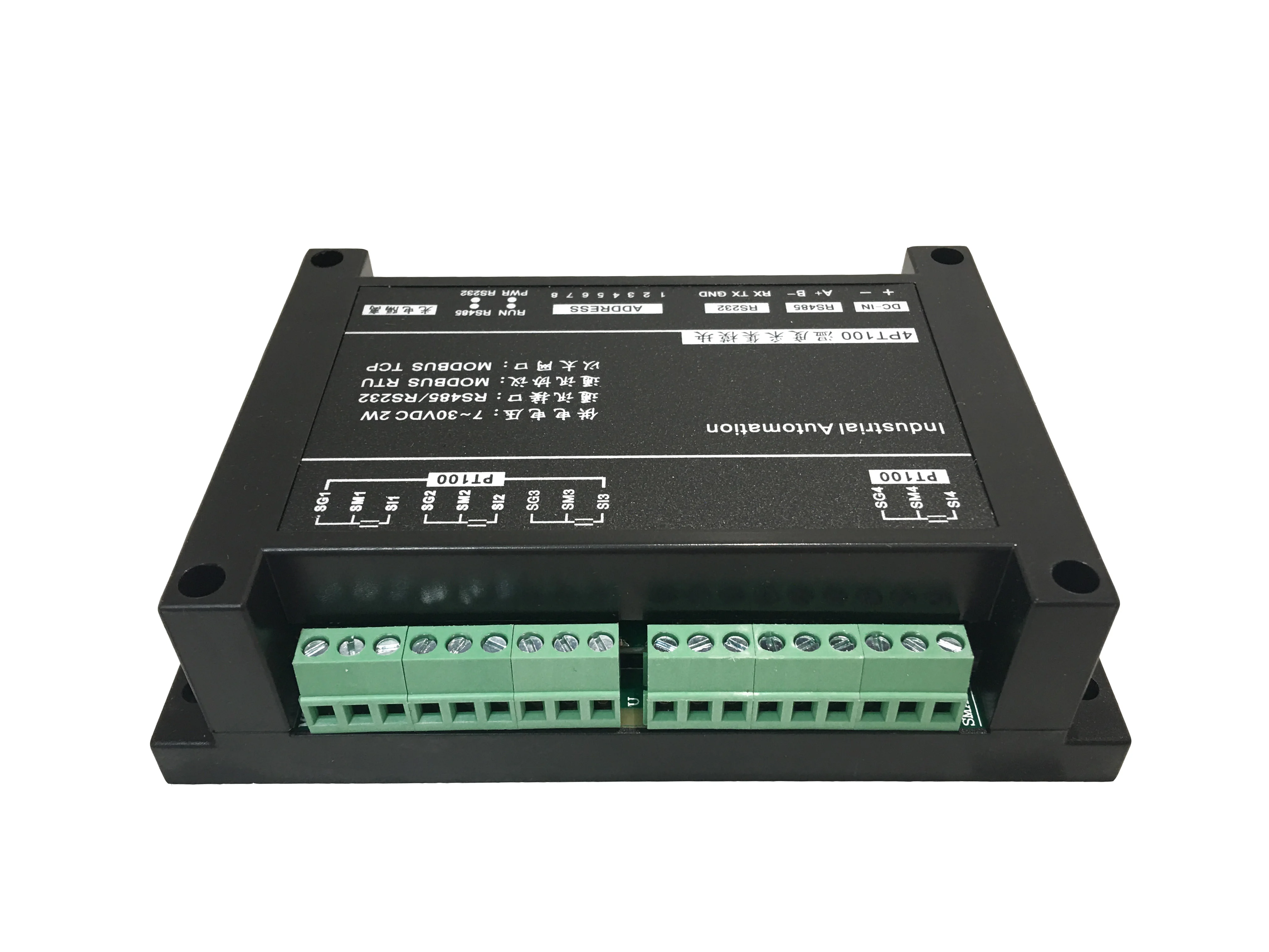 4-канальный термисторный датчик PT100 RTD с термостойкостью вход RS232 RS485 Modbus RTU IO I/O