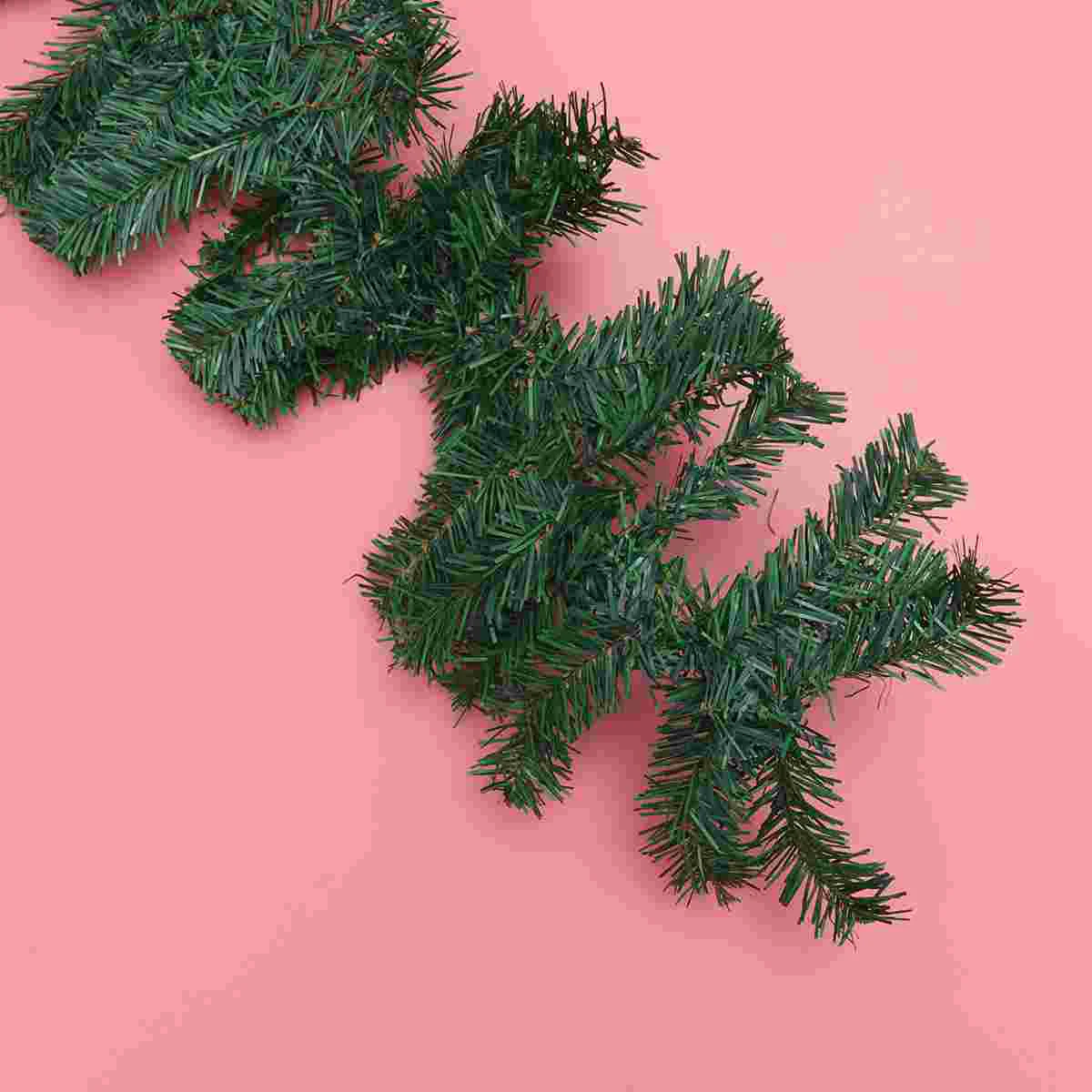 

2.7m Christmas Rattan Wreath Gold Decorative Garland String for Christmas Tree Home Decor (with Decorations)