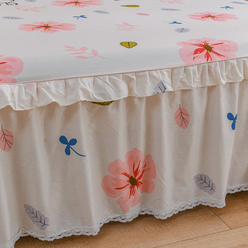 Pure Cotton Bed Skirt Bedspread New B Single Sheet Fitted Cover