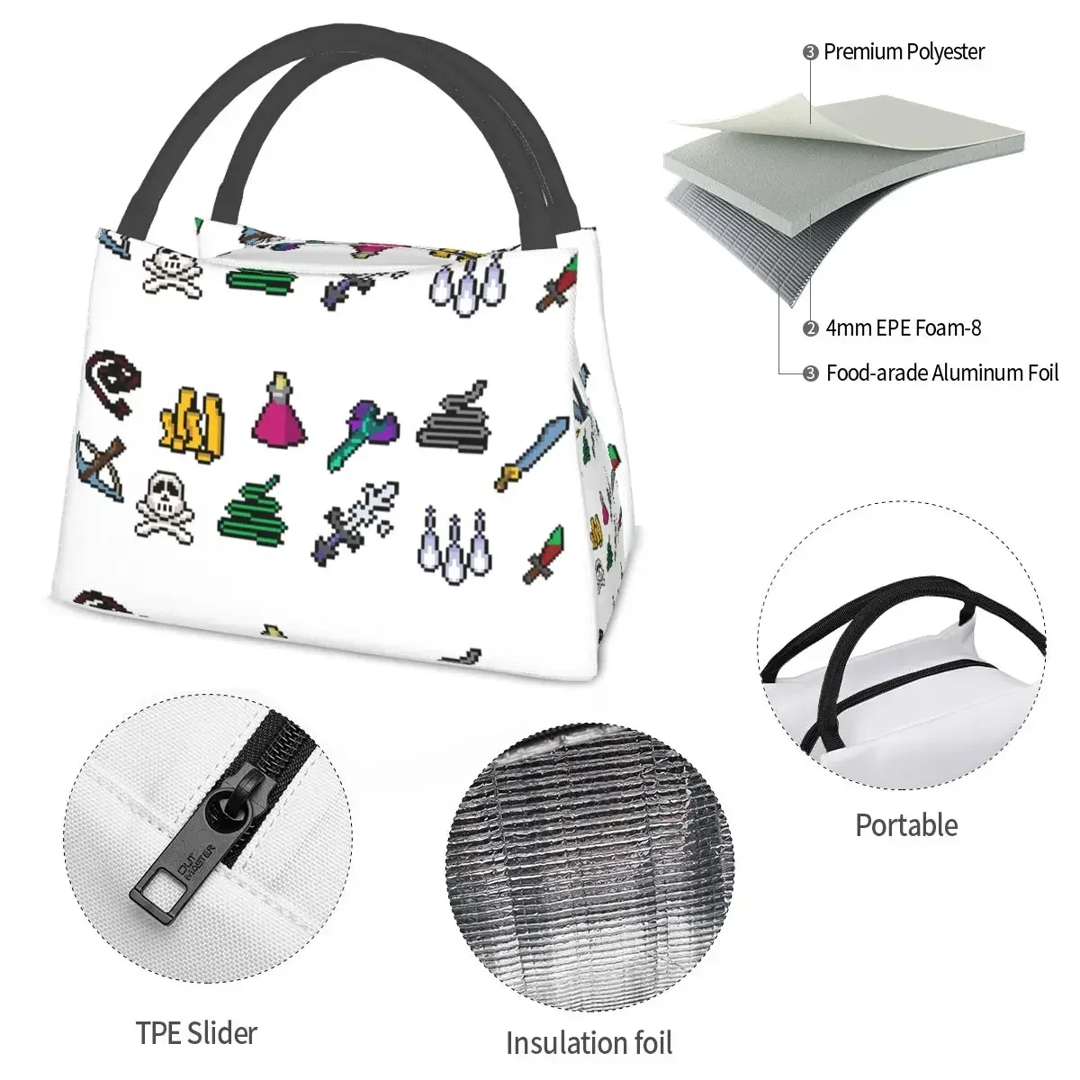 Старый Школьный игрок Runescape пакет для обедов сумки обеда изолированная коробка