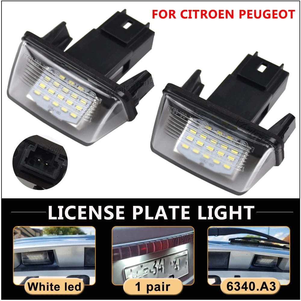 Лампы Canbus для номерного знака Peugeot 206 207 307 308 406 Citroen C3 C4 C5 BERLINGO SAXO XSARA