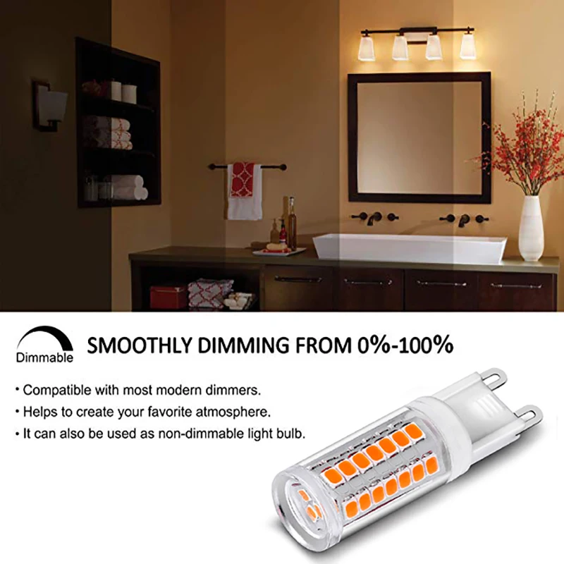 Приглушаемая светодиодная лампочка G9 220 В переменного тока 45 светодиодный одов 3