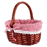1pc woven picnic bag vintage picnic baskets picnic accessories picnic hamper basket countertop basket vegetable basket