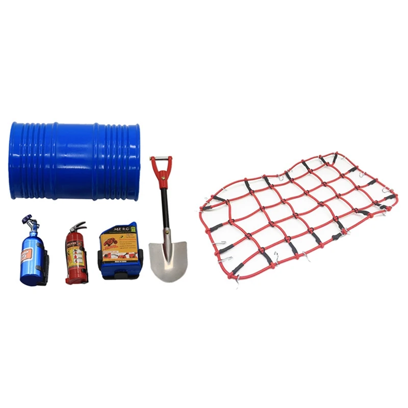 

5Pcs 1/10 Rc Crawler Simulation Model With Nylon Rope Luggage Rack Net For 1/10 RC Crawler Car TRX4 Defender Bronco