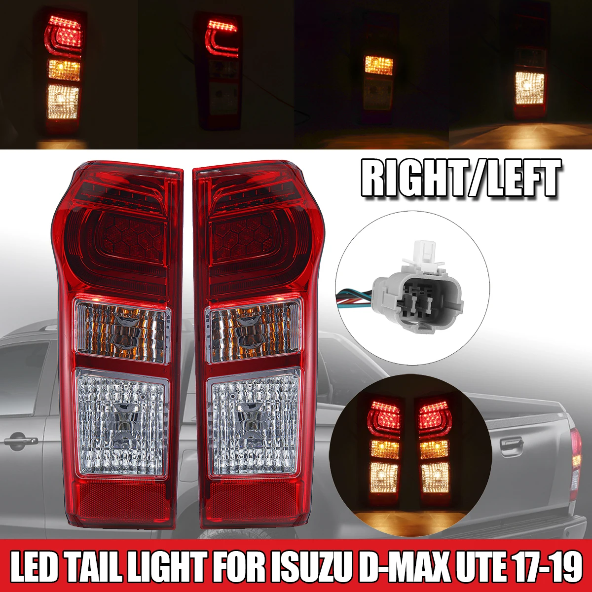 

Car LED Tail Light Red Rear Tail Light Stop Brake Lamp Signal Lighting for Isuzu D-Max Yukon Pickup 2017 2018 2019