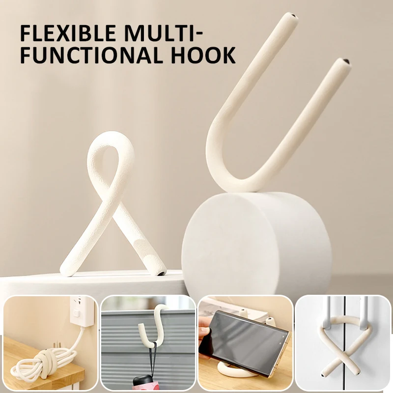 Multi-Functional Hook Durable Aluminum Fold Bracket Holder Flexible Home Cabinet Padlock Desktop Hooks Supplies