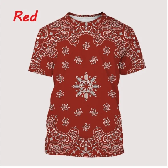 

New 3D Print Causal Clothing Bandana Pattern Fashion Men Women T-shirt Plus Size Size S-7XL