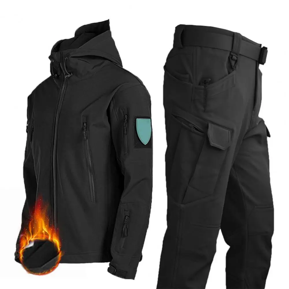 

Winter Military Tactical Men Hooded Jackets Suit Outdoor Fishing Waterproof Warm Hiking Hunting Men Tracksuits Set ropa hombre