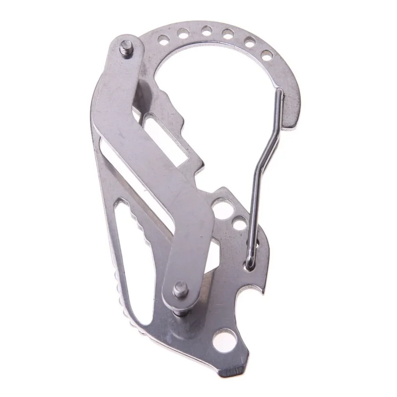 

EDC Multifunctional carabiner Key organizer stainless steel multi tool utility gadget pocket holder clip camp travel kit