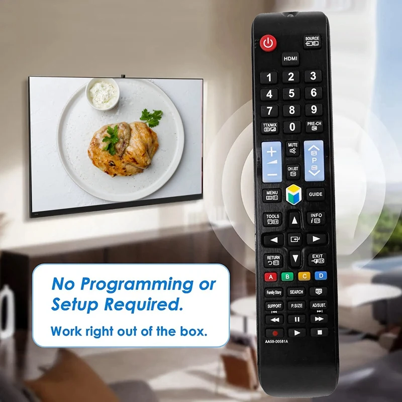 AA59-00581A Черный пульт дистанционного управления для Samsung LED LCD TV UN32EH4500 UN46ES6100F UN32EH5300