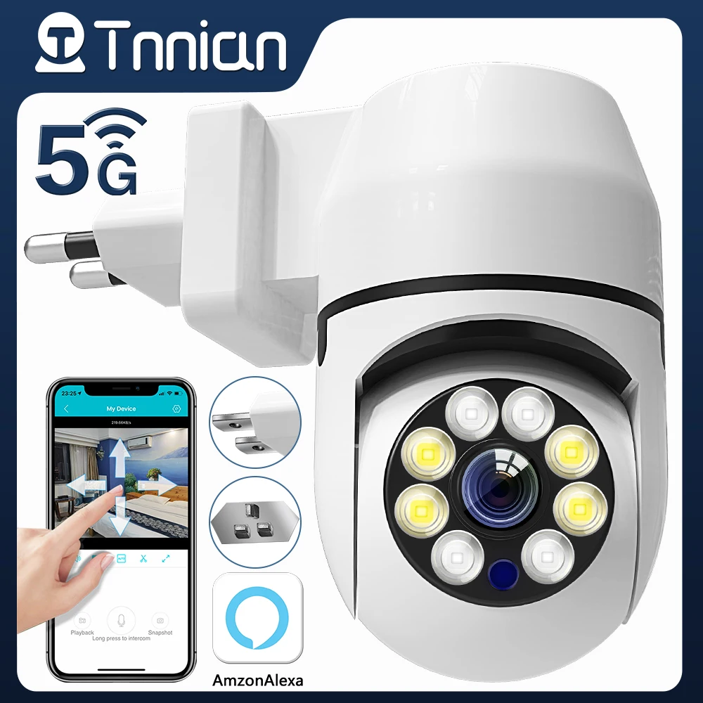

5MP 5Ghz WiFi IP Camera PTZ CCTV Security Protection Plug Camera Night Version Outdoor Motion Detection Mini Surveillance Camera