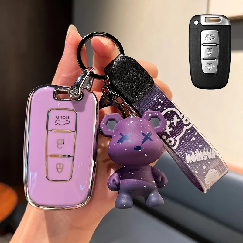 

New TPU Car Key Case Cover For KIA Forte Sportage K2 K5 For Hyundai Genesis Coupe Sonata ix35 Car Accessories