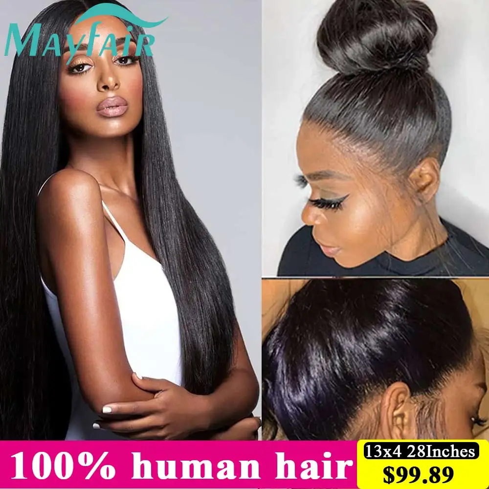 

HD Lace Frontal Wig 360 Lace Wig Human Hair Pre Plucked 34Inch Straight Transparent Lace Frontal Wigs Human Hair 4x4 Closure Wig