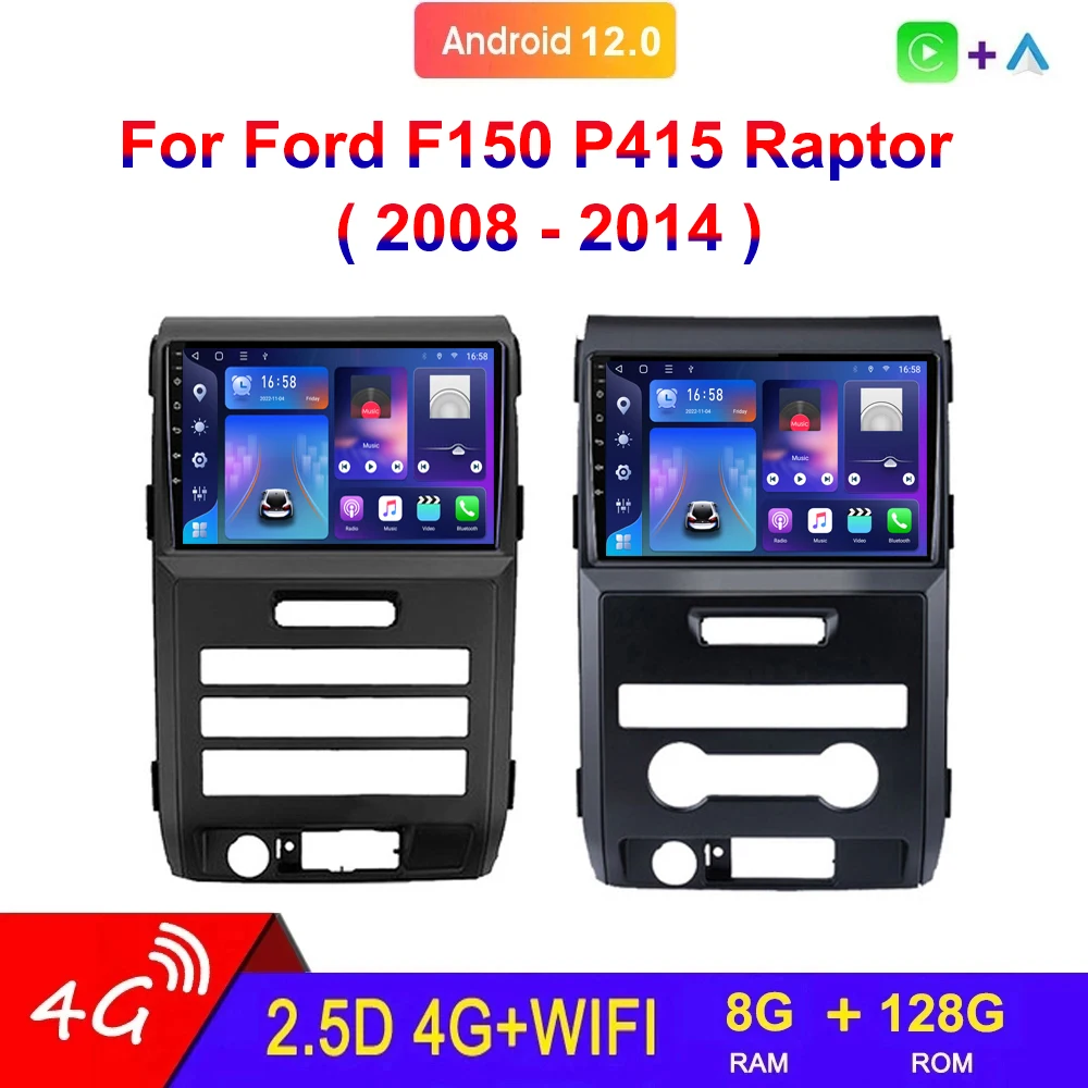 

For Ford F150 P415 Raptor 2008-2014 Car Radio Multimedia Video Player Carplay 9" 4G Android 12 GPS Navigation DSP Head Unit 2Din