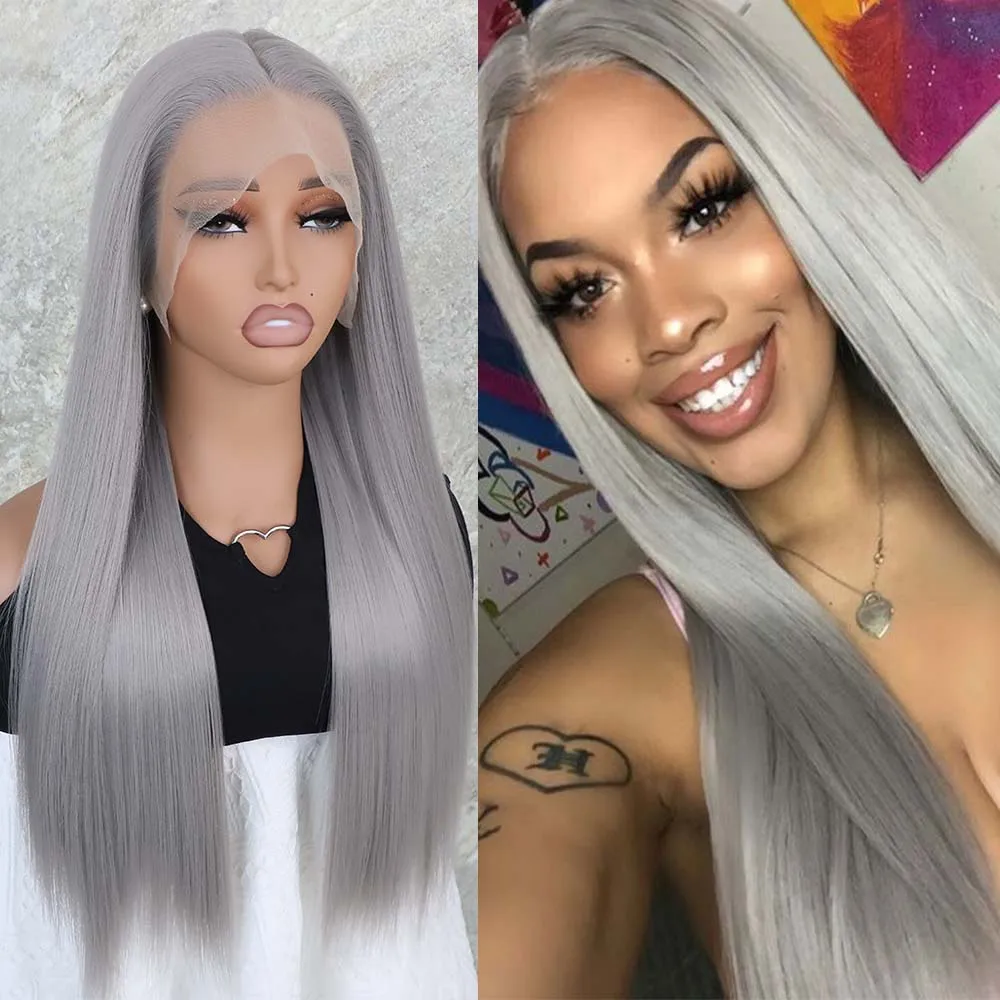 Apolaurel синтетический парик спереди для женщин прямые 13x4 длинные шелковистые