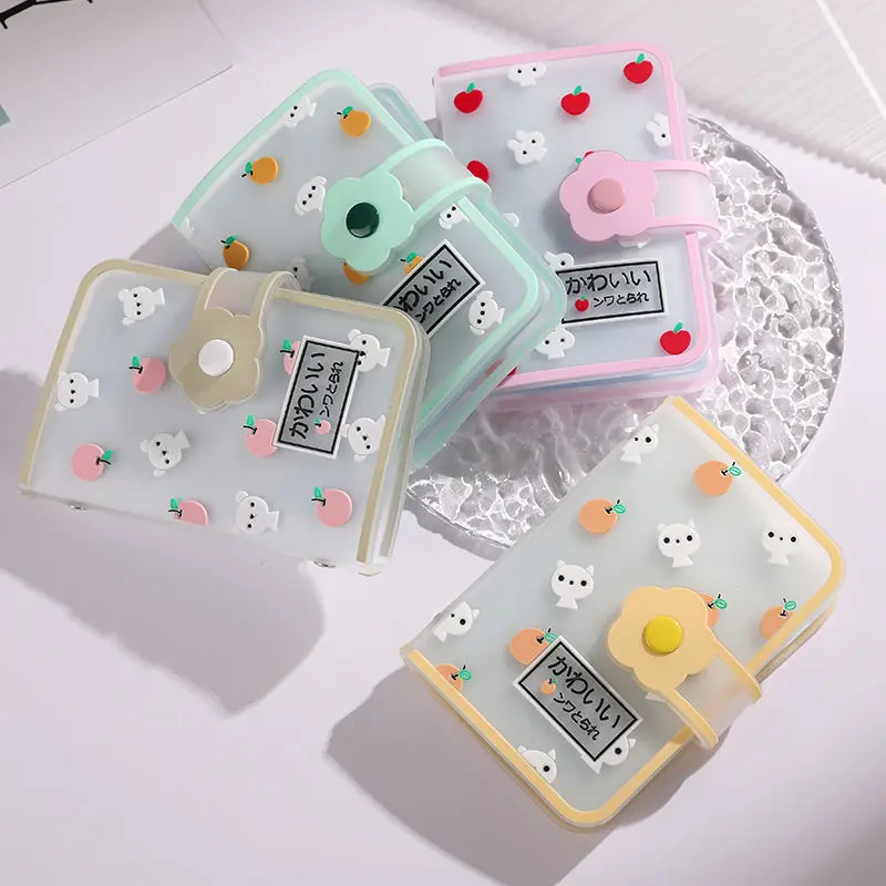 

Fresh Card Holder Passport Cover Men's Wallet Photocard ID Holder Book Card Bag Cute Cartoon 26 Card Slots Portable Fruit Print
