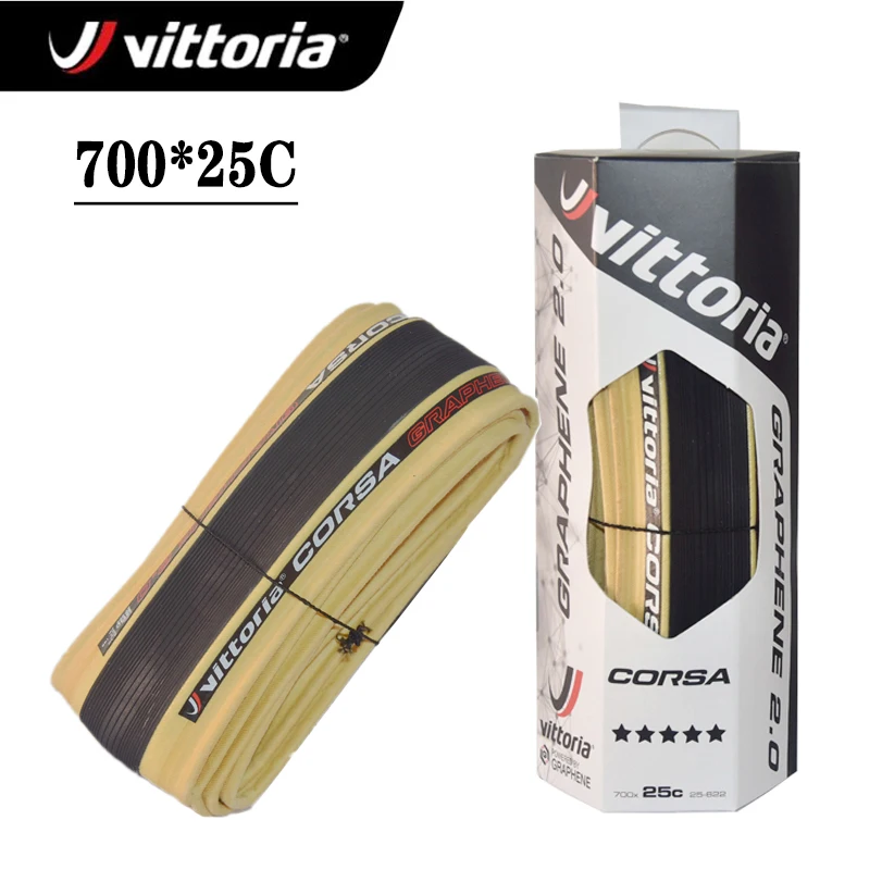 

Original Vittoria CORSA Road Bike Tire 700×25C Graphene 2.0 Clincher Folding Tires Turmeric 320TPI 700C Bicycle Tyre Parts