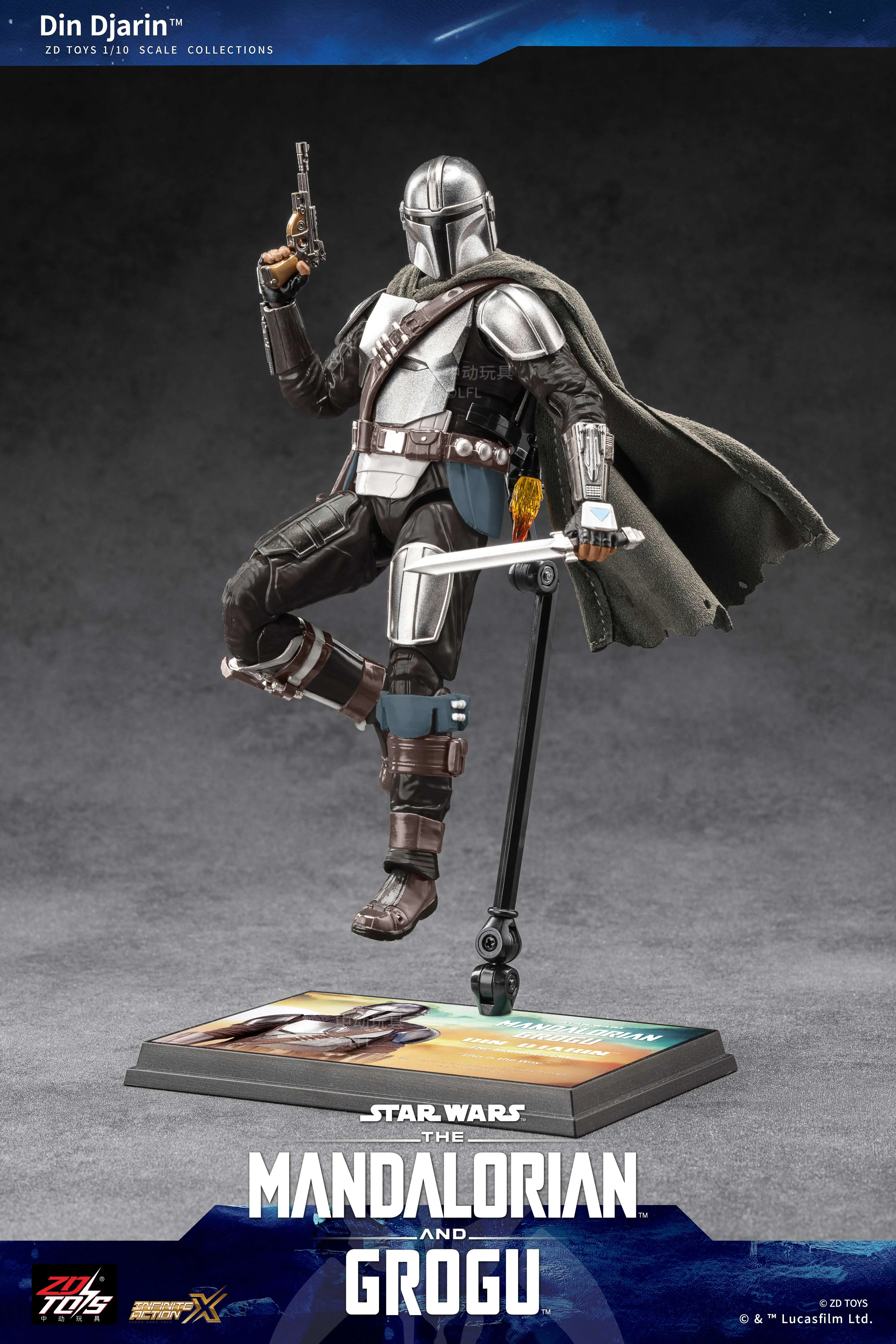 Фото Новые фигурки ZD Toys 1/10: Мандалорец, Грогу, Звездные войны, Дарт Вейдер, Люк Скайуокер, Штурмовик. Аниме-модели, подвижные игрушки. №5