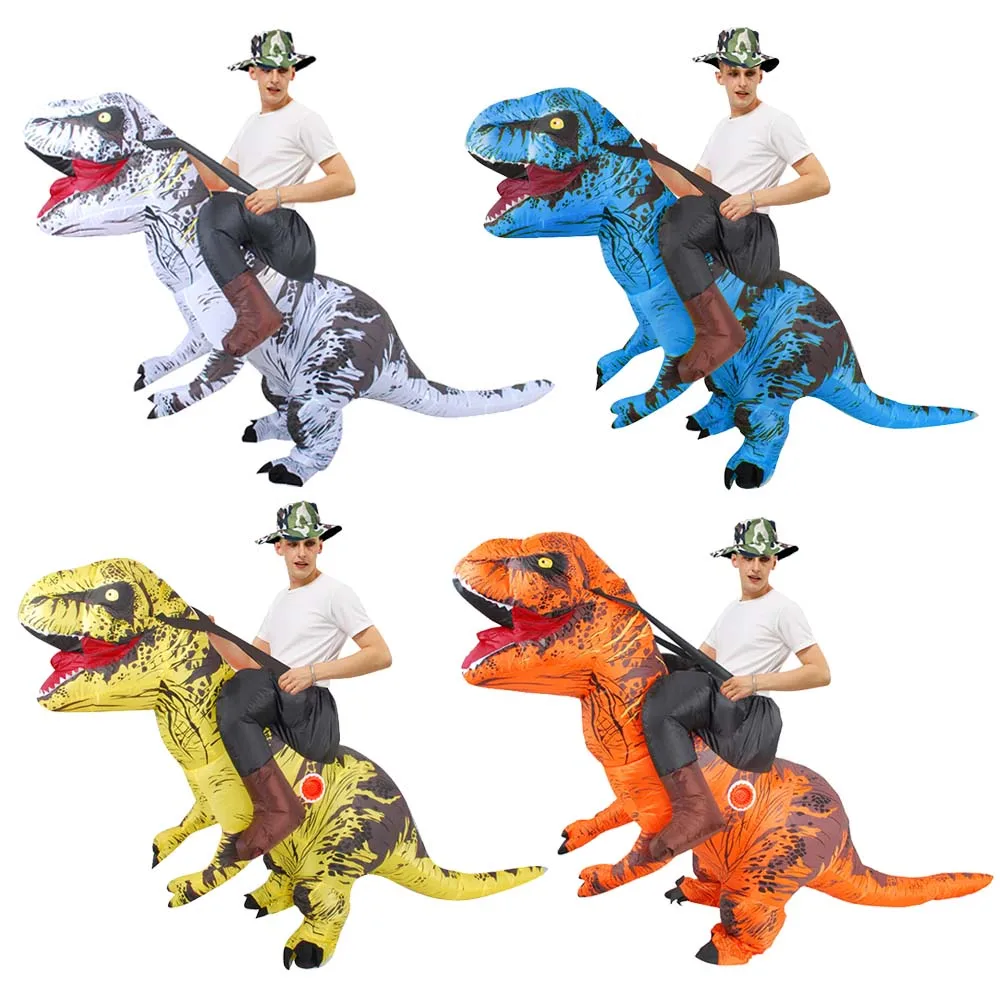 

Аниме смешной талисман на хэллоуин надувной динозавр T REX косплей костюмы для взрослых карнавал вечерние мужчины динозавр мультфильм катан...
