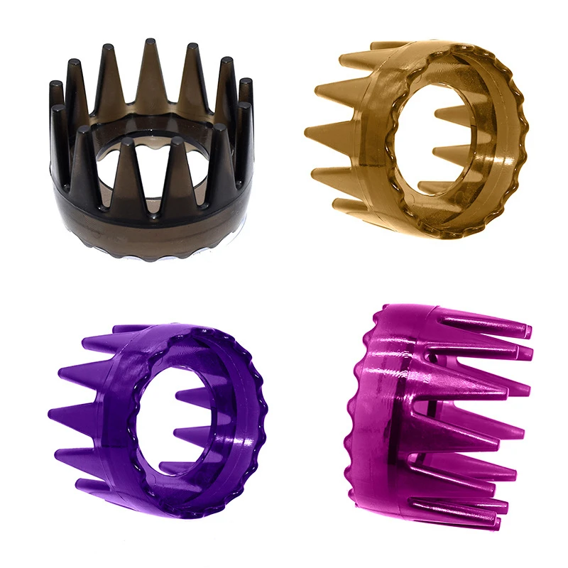 

Colorful Crown Shape Hair Cleaning Brush Soft Clear Silicone Head Scalp Massager Plastic Combs Personal Washing Shower Care Tool