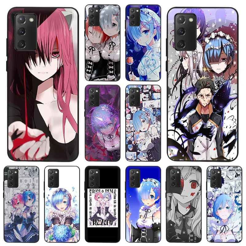 

Phone Case For Samsung S21 Plus S20 FE S10 Lite S9 Re ZERO Ram Rem In Another World Soft Cover For Galaxy Note 20 Ultra 10 9 8