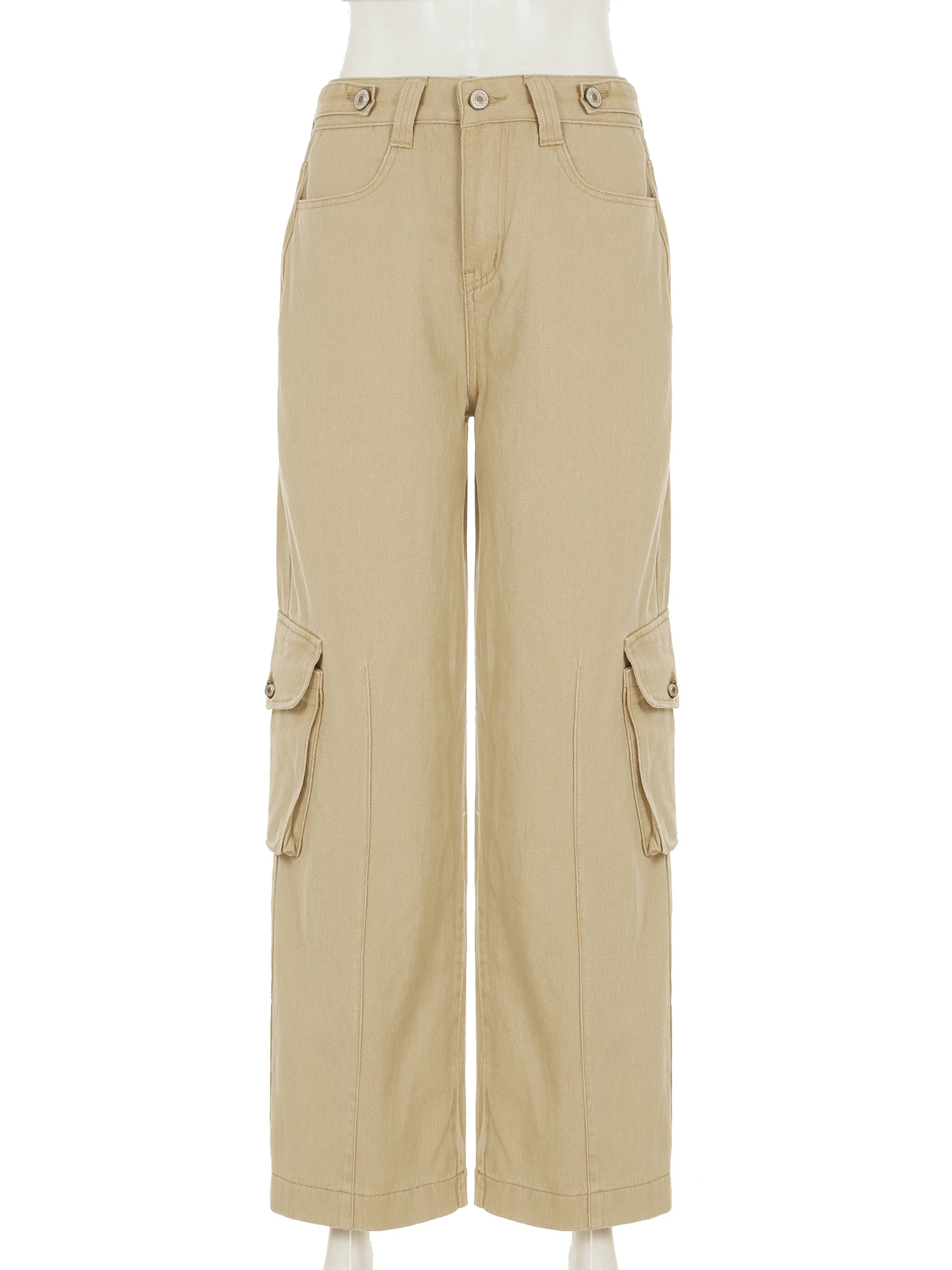 Rockmore Y2K Брюки-карго цвета хаки Harajuku Уличная одежда Брюки с широкими штанинами и