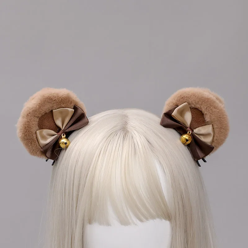

Bear Ears Headband Kawaii Lolita Cosplay Headwear Bear Ear Costume Headdress Party Role Play Hair Accessories Jk Bow Headwear