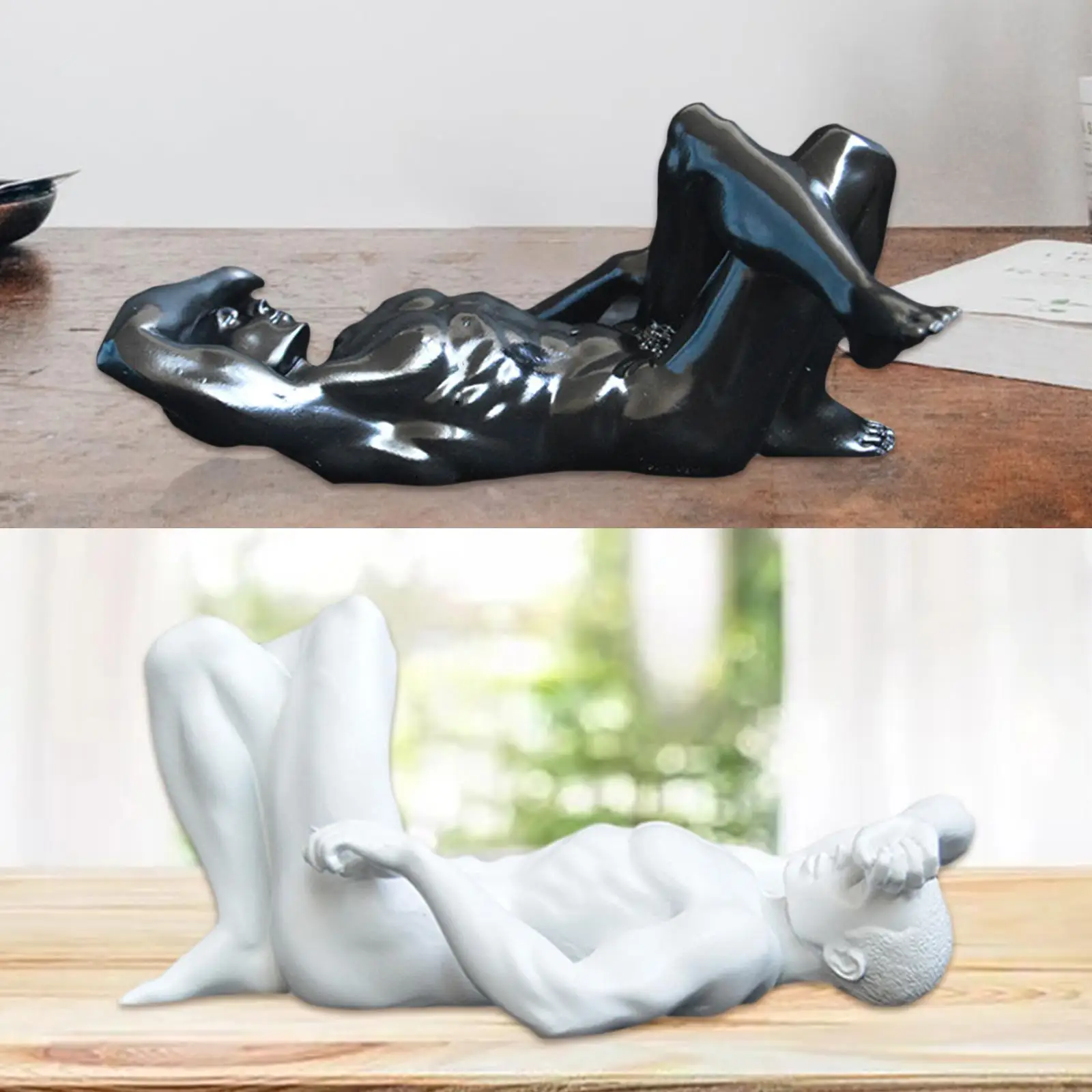 

European Glazed Resin Thinking Man Male Statue Gifts Decoration