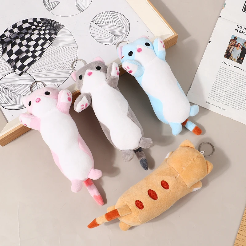 

New 1pc Lovely Long Cat Plush Doll Toys Soft Stuffed Animal Keychain Backpack Pendant For Kids Girls Birthday Gifts