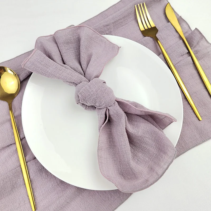 

Set of 50 Gauze Cotton Cloth Napkins Fabric 32x32cm Wedding Decor Everyday Use Dinner Tea Towel Table Village Christmas Napkins