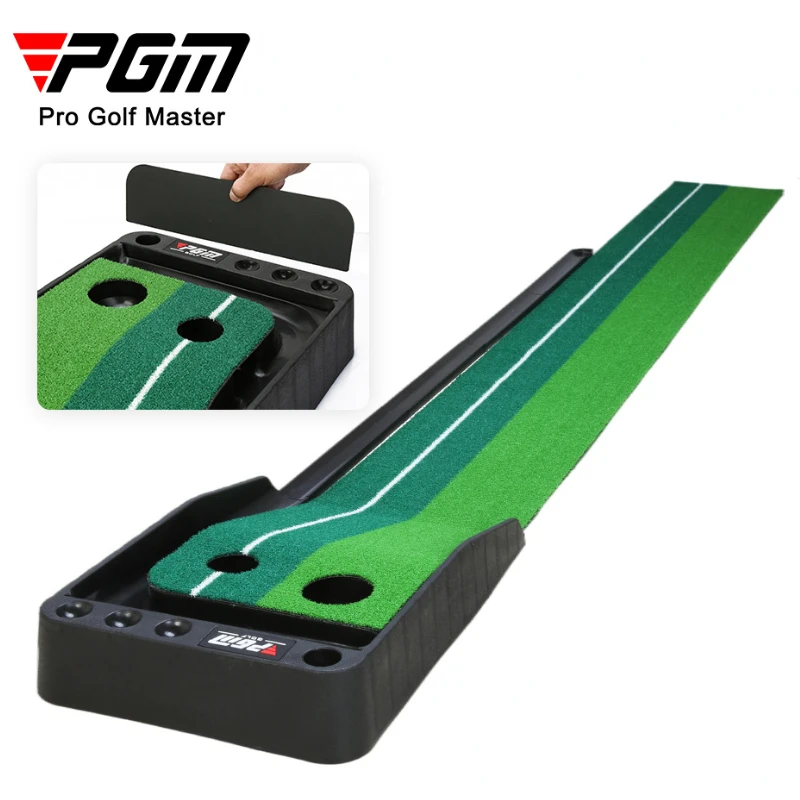 

PGM Golf Putting Trainer Mat Portable Indoor Home Golf Putting Carpet Golf Simulator Training Accessories with Ball Track Baffle